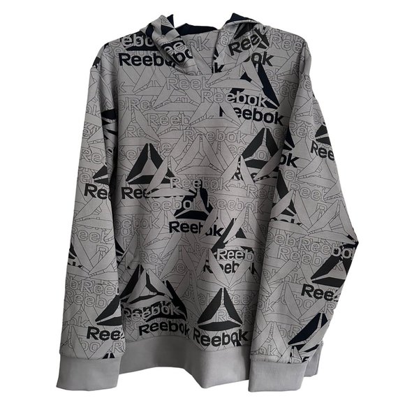 Reebok Classic Graphic Logo Hoodie Sweatshirt Men's SZ 2 XL Sleet Grey NWT - Picture 1 of 9